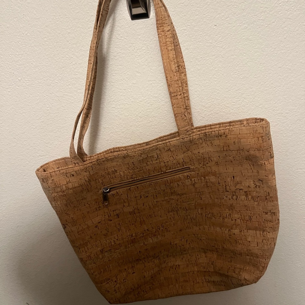Elegant boho cork Tan Tote Bag - Picture 2 of 3